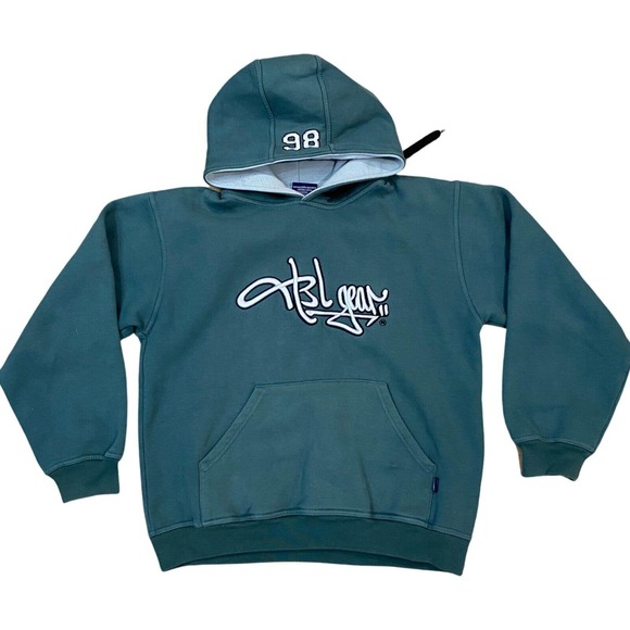 Y2K BL Gear Hoodie Sweatshirt Adult Medium Green Grunge Skater Graffiti 90’s - Picture 1 of 5